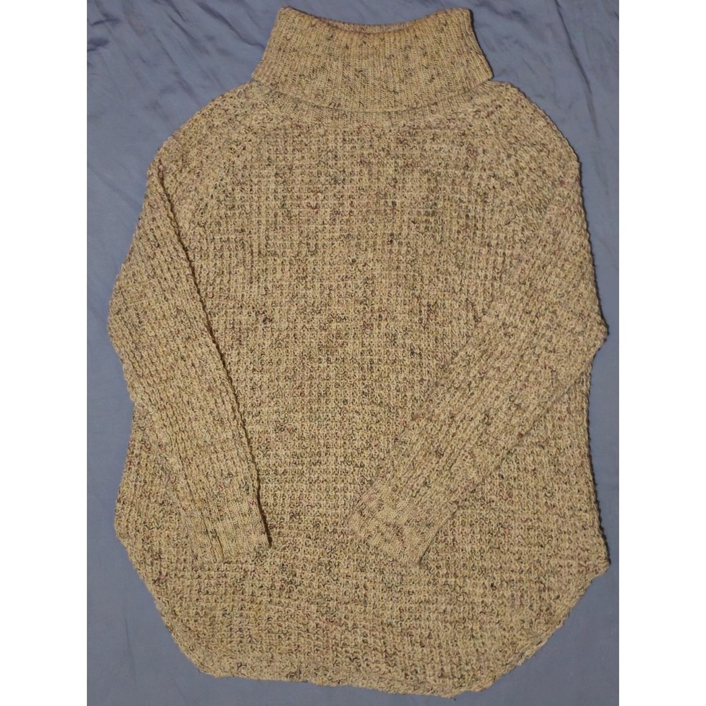 Free People Dylan Tweedy Oversized  Knit Sweater Small Oatmeal Wool‎ Blend Tunic